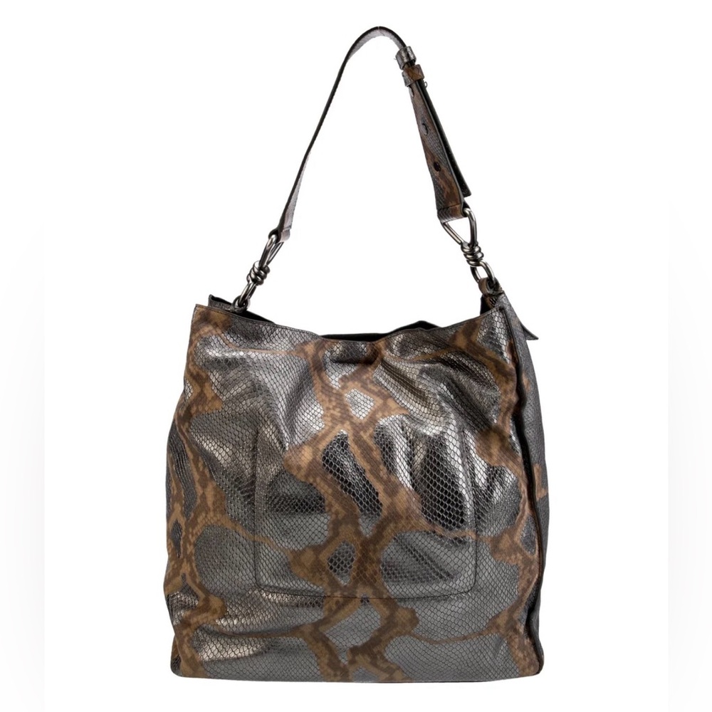 AllSaints Metallic Snake-Print Hobo Bag - NWOT - Picture 3 of 6